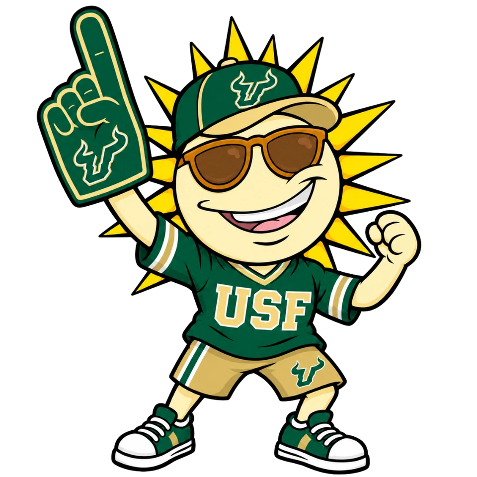 Sunny dressed as a USF Bulls fan